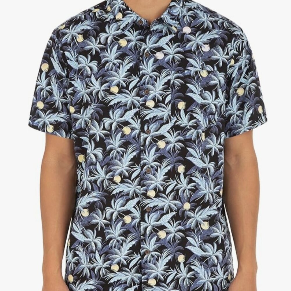 Hurley Men's Short Sleeves Palm Trees and Moons Size  L